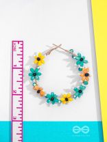 Spring's Escape - Floral Hoop Earrings