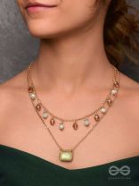 Jade Dream Drapes - Statement Multilayered Neckpiece With Anti-Tarnish Coating 