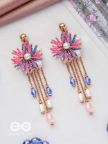 SPRINGTIME SPARKLING SWINGS - CUTE STATEMENT EARRINGS