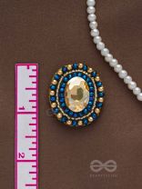 VAIDURYA - THE OCEANIC GEM - STONE AND BEADS EMBROIDERED EARRINGS