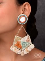 ANVESAKA - THE TREASURE SEEKER - STONES, BEADS, SEQUINS AND MIRROR EMBROIDERED EARRINGS