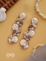 Nishkalmsa - The Beach Nirvana - Shell, Beads And Sequins Hand Embroidered Earrings