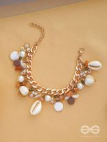Shellacious Charm - Statement Golden Embellished Bracelet