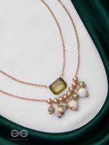 The Earthy Elegance - Green Multilayer Neckpiece With Anti-Tarnish Coating 