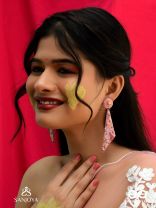 Dviguna - The Sleek Splendor - Cutdana, Resham And Sequins Hand Embroidered Earrings
