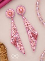 Dviguna - The Sleek Splendor - Cutdana, Resham And Sequins Hand Embroidered Earrings