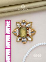 Dyauta -  Star Like Glow - Stone And Beads Hand Embroidered Stud Earrings