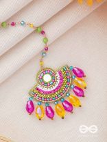 ADIBHYA - A COLORFUL CARNIVAL - SEQUINS, BEADS AND GLASS DROP EMBROIDERED MAANGTIKA