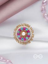 UPARATI - REFLECTION OF CALMNESS - BEADS AND PEARLS EMBROIDERED RING (MULTICOLOR)