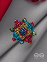 Vilasata - The Radiant Charm - Beads And Cutdana Hand Embroidered Ring