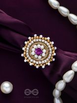 Kimbila - A Sweet Bud - Beads, Dabka And Stone Hand Embroidered Ring