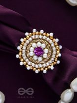 Kimbila - A Sweet Bud - Beads, Dabka And Stone Hand Embroidered Ring