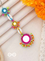 PRATIMITA - BEAUTY IN MIRROR - SHELL, BEADS AND MIRROR EMBROIDERED MAANGTIKA