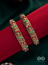 RUDHIRA - THE RED BEAUTY - CUTDANA AND BEADS EMBROIDERED BANGLES (SET OF 2)