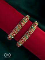 RUDHIRA - THE RED BEAUTY - CUTDANA AND BEADS EMBROIDERED BANGLES (SET OF 2)
