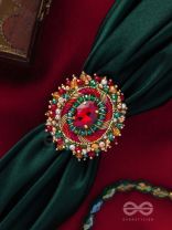 Vibhrajita - The Sparkling Gem - Beads, Dabka And Stone Hand Embroidered Ring (Multicolor)