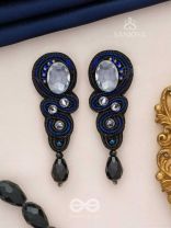 Vartulya - The Curvaceous Beauty - Stone, Beads And Sequins Hand Embroidered Earrings