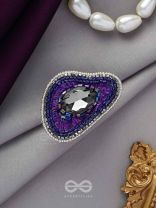 ANAVRITI - THE UNFURLING ELEGANCE - STONE, SEQUINS AND BEADS EMBROIDERED RING (PURPLE)