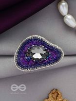 ANAVRITI - THE UNFURLING ELEGANCE - STONE, SEQUINS AND BEADS EMBROIDERED RING (PURPLE)
