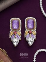 VIYATI - THE DEVIANT UNIQUENESS - STONES AND BEADS EMBROIDERED EARRINGS