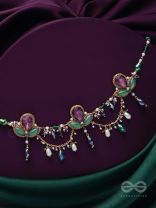 Aabharan - The Royal Ornament - Stones, Beads, Glass And Pearl Drop Embroidered Neckpiece With Anti-Tarnish Coating