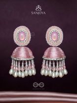 ADHAMA - THE BLUSHING RADIANCE - STONE, SEQUINS AND PEARLS EMBROIDERED EARRINGS