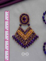 RATRIRAJA - THE DARK RADIANCE - STONE, GLASS DROP AND CUT DANA EMBROIDERED EARRINGS