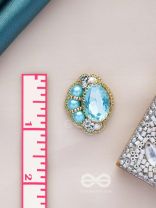 PRABHASVARA - THE RADIANT SKY - STONE, PEARLS AND BEADS EMBROIDERED EARRINGS