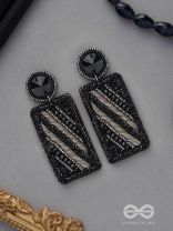 RATRIKANTA - THE BEAUTY OF DARK - BEADS AND STONE EMBROIDERED EARRINGS