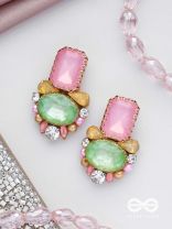 Varneeya - The Hued Jewels - Stones Hand Embroidered Earrings