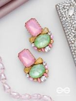 Varneeya - The Hued Jewels - Stones Hand Embroidered Earrings