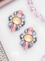 VISHESHAVALI - THE EXQUISITE PICK -STONE, PEARLS AND BEADS EMBROIDERED STUD EARRINGS