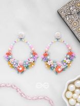 APANIDRA - THE FLORAL BEAUTY - SEQUINS, BEADS AND PEARLS EMBROIDERED EARRINGS