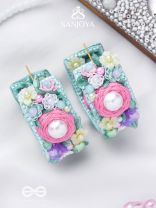 ABHICHARINI - THE ENCHANTRESS BOUQUET - SEQUINS, PEARLS AND BEADS EMBROIDERED EARRINGS