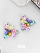 PRASUVANI - BLOOMING INTO SPRING - SEQUINS, BEADS AND PEARLS EMBROIDERED STUD EARRINGS