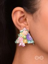 PRASUVANI - BLOOMING INTO SPRING - SEQUINS, BEADS AND PEARLS EMBROIDERED STUD EARRINGS
