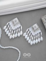 AABDIKA - SNOW LIKE CRYSTALS - SEQUINS, PEARLS AND GLASS DROP EMBROIDERED EARRINGS