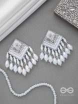 AABDIKA - SNOW LIKE CRYSTALS - SEQUINS, PEARLS AND GLASS DROP EMBROIDERED EARRINGS