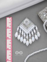 AABDIKA - SNOW LIKE CRYSTALS - SEQUINS, PEARLS AND GLASS DROP EMBROIDERED EARRINGS