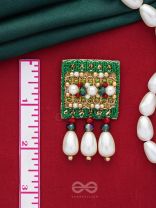Kasisa - Scarlet's Secret Garden - Beads And Pearls Hand Embroidered Earrings