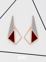 SLEEK SCARLET SHADOWS - CASUAL ENAMELED EARRINGS
