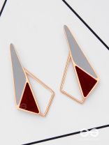 SLEEK SCARLET SHADOWS - CASUAL ENAMELED EARRINGS