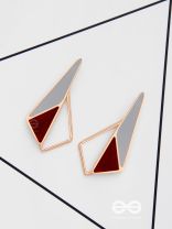SLEEK SCARLET SHADOWS - CASUAL ENAMELED EARRINGS