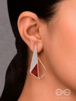 SLEEK SCARLET SHADOWS - CASUAL ENAMELED EARRINGS