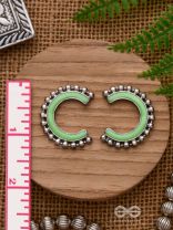 CRISP SPRINGTIMES - SILVER ENAMELLED EARRINGS