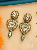 Atavika - The Mystic Glow - Beads, Polki And Kundan Finished Hand Embroidered Earrings