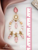 Uthila - Rosey Glow Gala - Golden Embellished Earrings