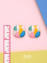 CUBIST CANDY - GOLDEN EMBELLISHED STUD EARRINGS