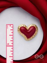 BEATS OF BEAUTY - GOLDEN EMBELLISHED EARRINGS (RED)