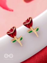 ROSY POSY SPARKLERS - GOLDEN STUD EARRINGS 